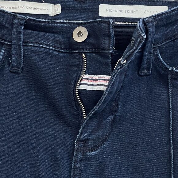 Pilcro and the Letterpress SZ 25 Skinny Jeans Mid-Rise Stretch Zip-Fly Dark Wash - Picture 8 of 11